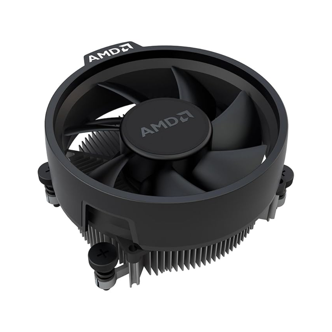 AMD CPU cooler on a white background