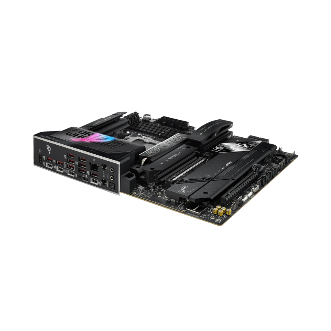 Computer motherboard on a white background