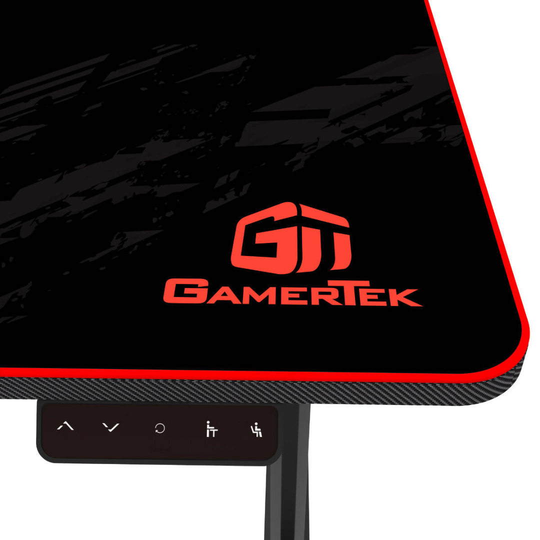Black gaming mouse pad with red 'Gamertek' logo on a white background