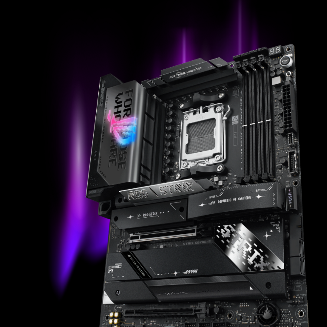ASUS ROG Strix X870E-E Gaming WiFi AMD AM5 X870 ATX Motherboard 18+2+2 Power Stages, Dynamic OC Switcher, Core Flex, DDR5 AEMP, WiFi 7, 5X M.2, PCIe® 5.0, Q-Release Slim, USB4®, AI OCing & Networking
