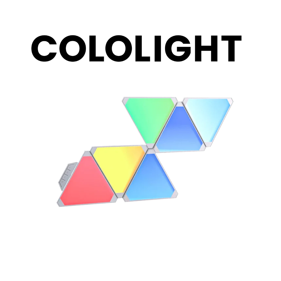 Cololight Smart Gaming Lights, Wall Lights For Bedroom Can No Sound MUSic Sync, Gaming Setup Triangle Lights With 6 Connection Slots For Gaming Room Decor, Gift For Men 6Pcs