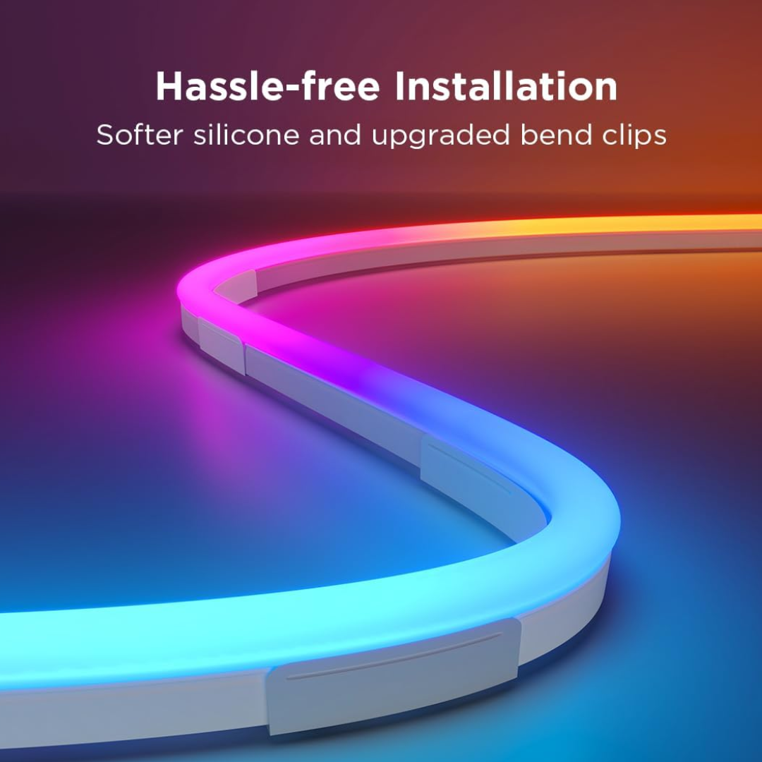 Govee Neon Lights, RGBIC Neon Rope Light 2 Works with Matter, Alexa, Google Assistant, Custom DIY Neon Strip Lights for Bedroom and Wall Decor, Shape Mapping, Softer Material, 16.4ft, White