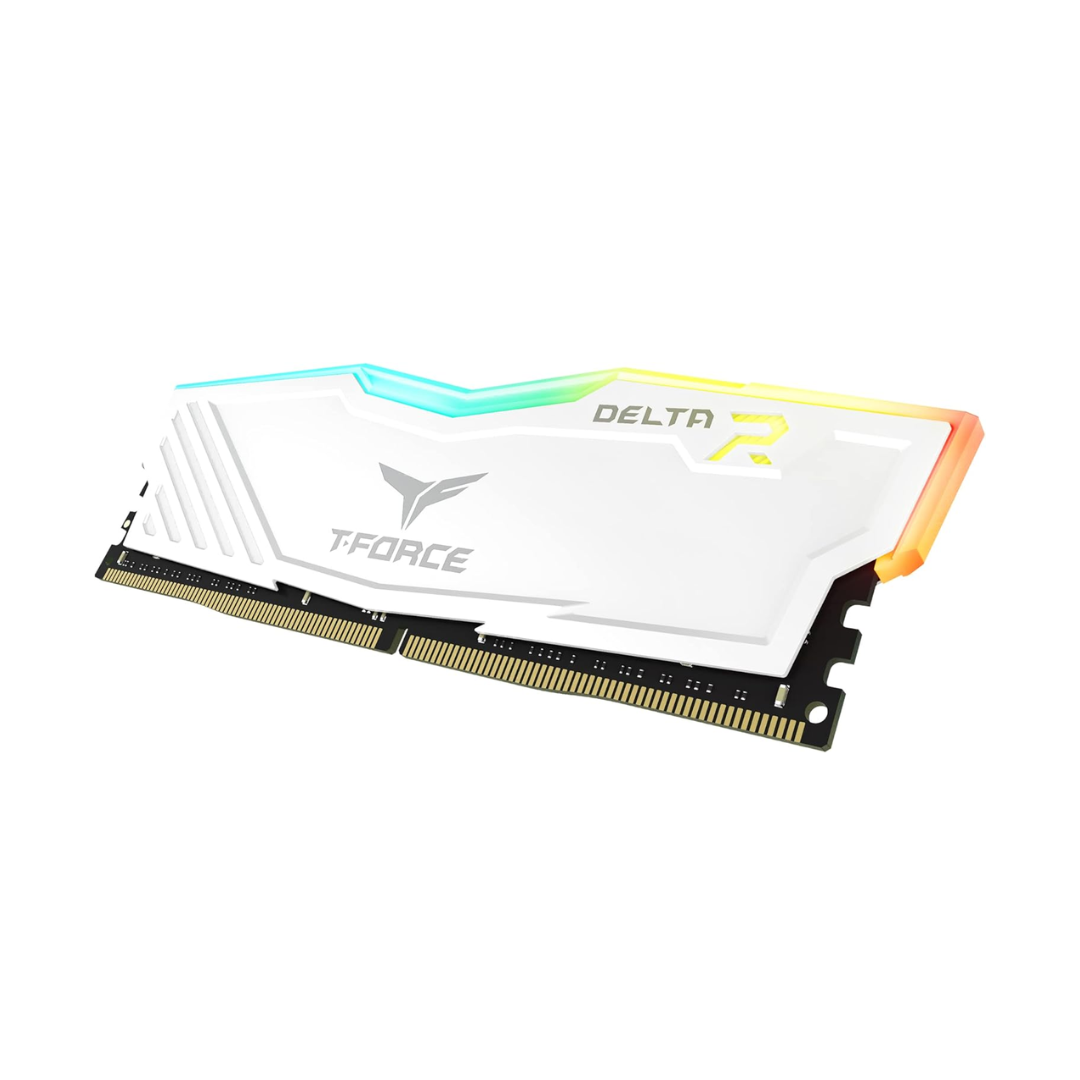 TEAMGROUP T-Force Delta RGB DDR4 16GB (2x8GB) 3200MHz (PC4-25600) CL16 Desktop Memory Module ram White -